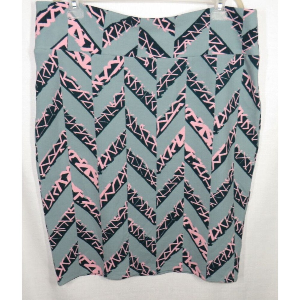 LuLaRoe Cassie Pencil Straight Skirt Abstract Print Women's Plus Size 3XL